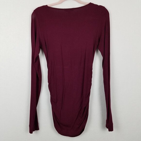 CAbi #570 Lola Merlot Draped Ruched Stretch Top XS - Picture 6 of 6